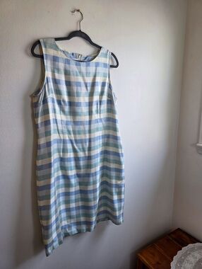 Vintage Blue Gingham Cottagecore Dress